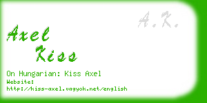 axel kiss business card